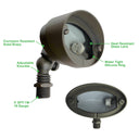 Envision FL-SM-RD-BR-ORB-12V Landscape Flood Light: Small Round, Oil Rubbed Bronze