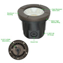 Envision LED-IGL-FL-5W-RGB+5CCT-ALM-BZ-LV In-Ground Light: Flat Open Lens, Bronze