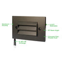 Envision LED-STEP-LVR-SM-5-4W-5CCT-ALM-BZ-LV Surface Mount Step Light - 5inch Width - Louver, Bronze