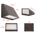 Envision LED-WPFC-TRZ-5P60-TRI-BZ-PC Wall Pack: FC-Trap-Line: Sensor Ready, 60/50/40/30/20W, Bronze