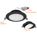 Envision LED-SL-TLAT-6R-13W-5CCT-BL 6" Adjustable Slim Panel Wafer, Black