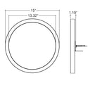 Envision LED-SLSM-15R-3P30-5CCT-WH 15" Surface Mount Round: Slim, 30/25/20w, White