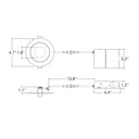 Envision LED-SL-FLT-4R-9W-5CCT-WH 4" Floating Gimbal Downlight (Canless) White Round Module
