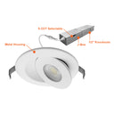 Envision LED-SL-FLT-6R-13W-5CCT-WH-UNV 4" Floating Gimbal Downlight (Canless) White Round Module FIRE RATED