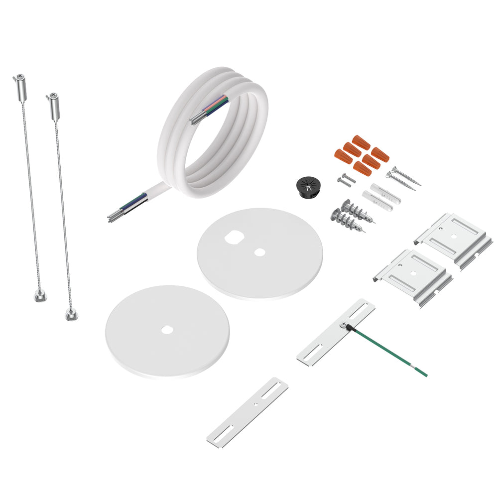 Envision SCK-5-12FT-WH Suspension Kit: 1 x 12' 5-Wire White Cord, 2 x 6' Cable, 2 x Canopy