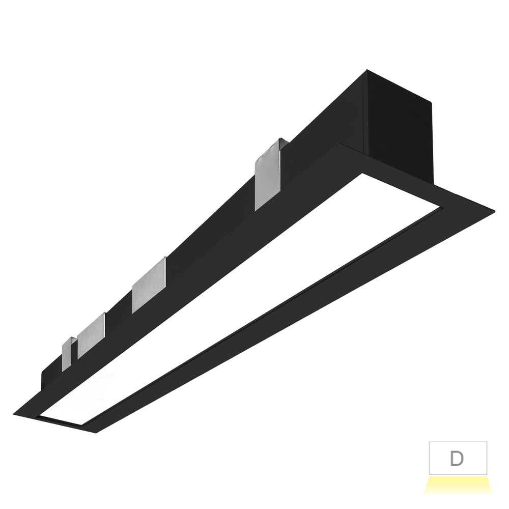 Envision LED-ALIN2-FL-1FT-3P12-D-5CCT-BL-RTK 1' Architectural Linear Recessed Downlight Frosted, 9.5/7/5, Black