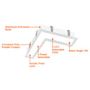 Envision LED-ALIN2-24X24-L-3P25-D-5CCT-WH-TML 4' L-Shape Downlight, 40/30/20w, White