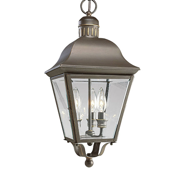 Progress Lighting P5587-20 Andover Collection 3-Light 20 in Hanging Lantern, Antique Bronze