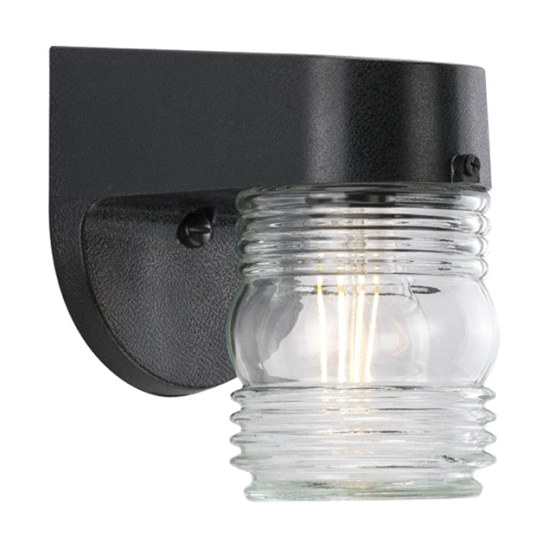 Progress Lighting P5612-31 Polycarbonate 1-Light 7-1/4 in Outdoor Wall Lantern, Textured Black