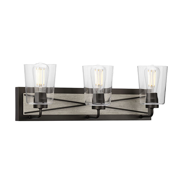 Progress Lighting P300231-020 Briarwood 3-Light Bathroom Vanity Light with Clear Glass Shade