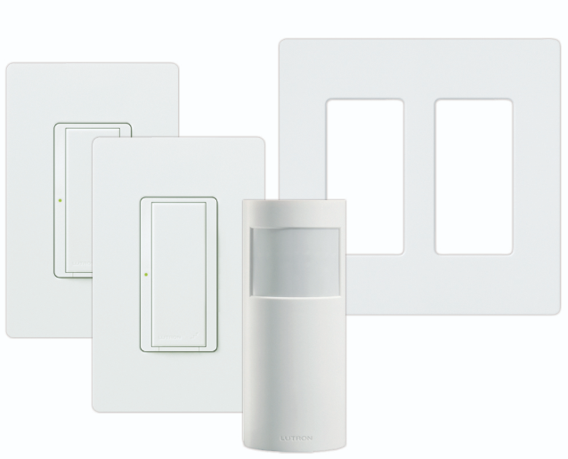 Lutron Vive Basic Package, Includes 1 8A Switch (MRF2S-8S-DV-WH) and 1 Radio Powr Savr Ceiling Sensor (LRF2-CR2B-P-WH), MRF2S-1S8A-1OW
