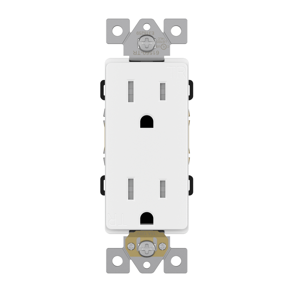 Commercial Grade 15A Decorator Tamper Resistant Receptacle, 5-15R