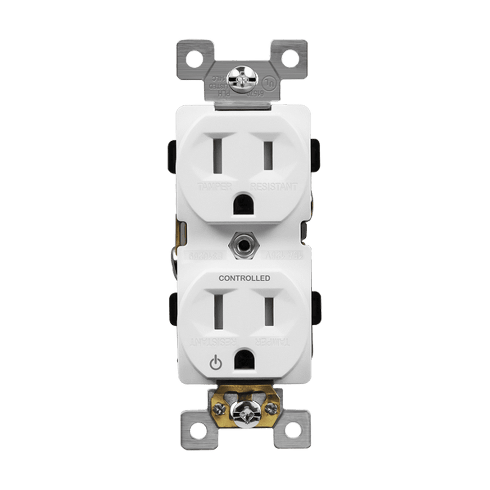 Half Controlled 15A Tamper-Resistant Duplex Style Plug Load Receptacle, 5-15R