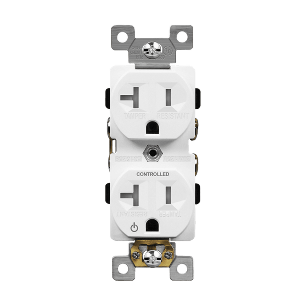 Half Controlled 20A Tamper-Resistant Duplex Style Plug Load Receptacle, 5-20R