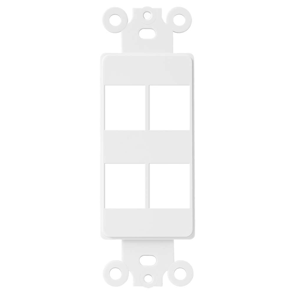 4-Port Decorator Data Wall Plate Insert