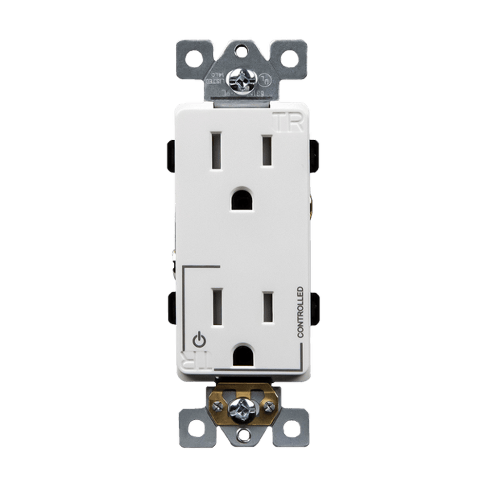 Half Controlled 15A Tamper-Resistant Decorator Style Plug Load Receptacle, 5-15R