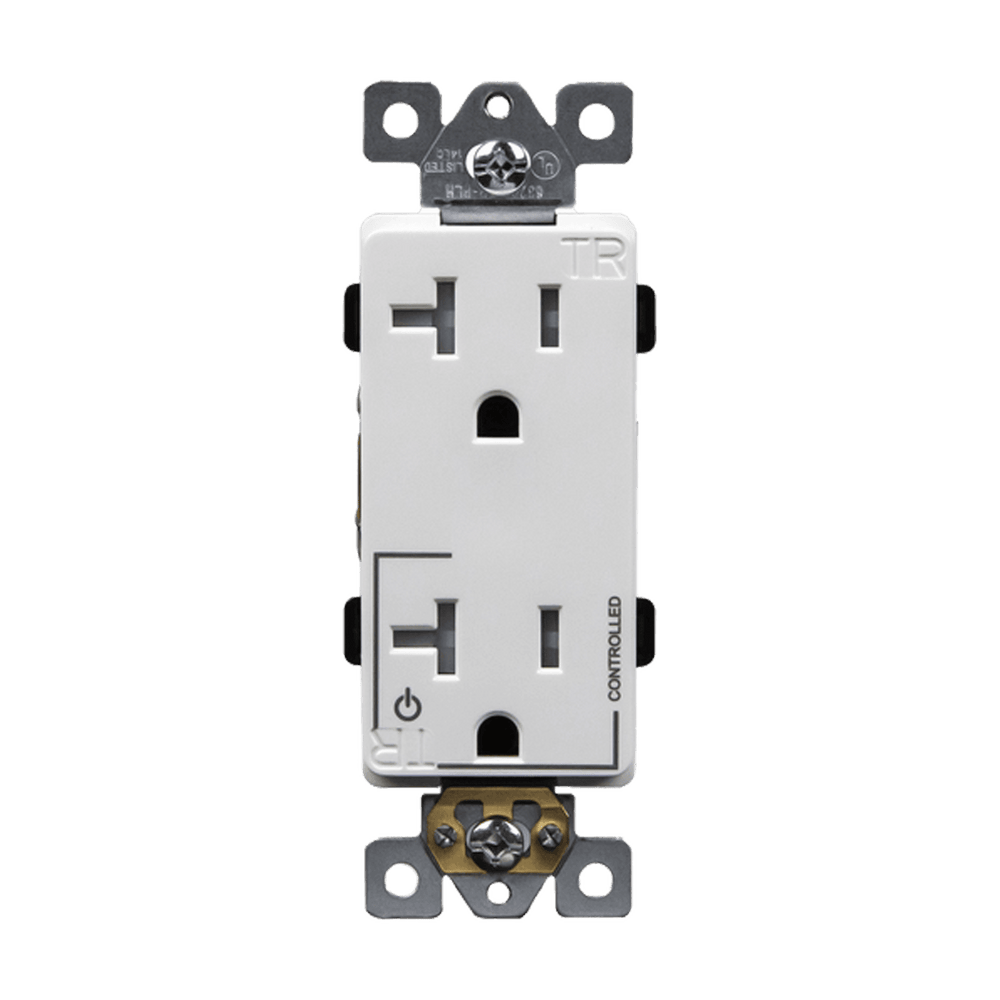 Half Controlled 20A Tamper-Resistant Decorator Style Plug Load Receptacle, 5-20R