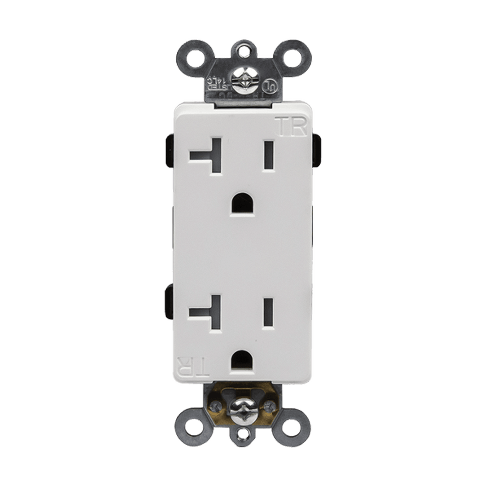 Industrial Grade Heavy Duty 20A Decorator Receptacle, 5-20R