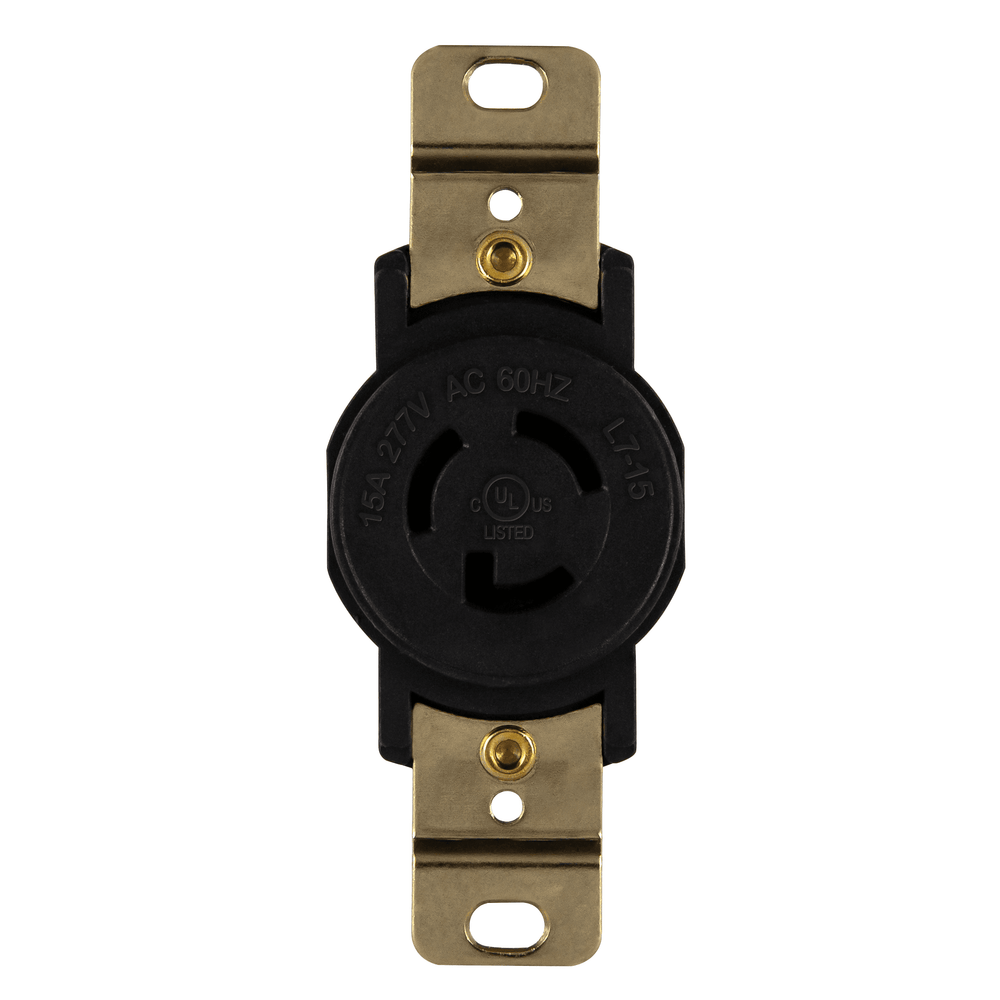 Industrial Grade Locking Receptacle, 15A, L7-15R