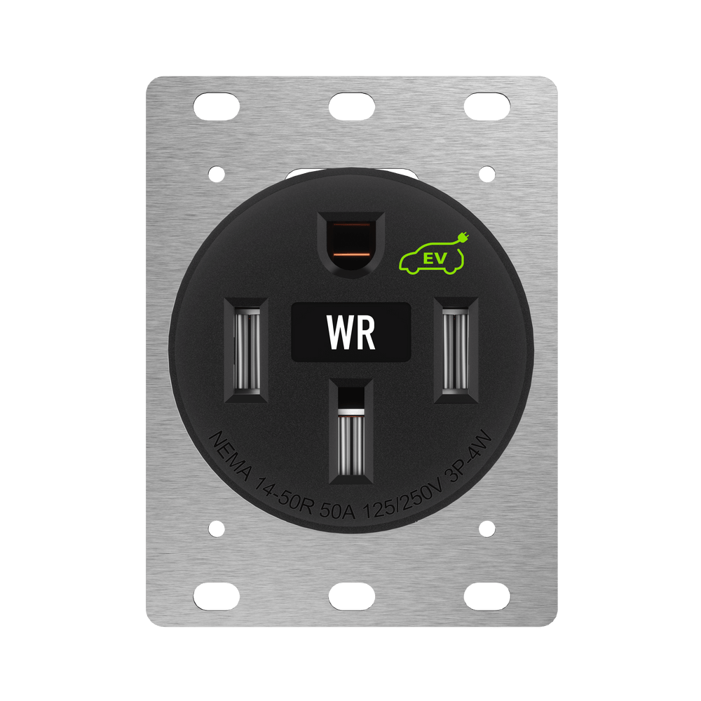 50A EV Charger Receptacle, Heavy Duty, Weather Resistant, 14-50R