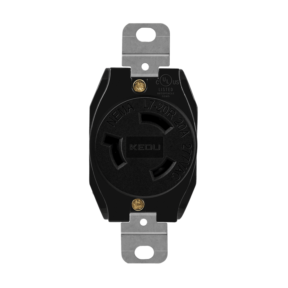 Industrial Grade Locking Receptacle, 20A, L7-20R
