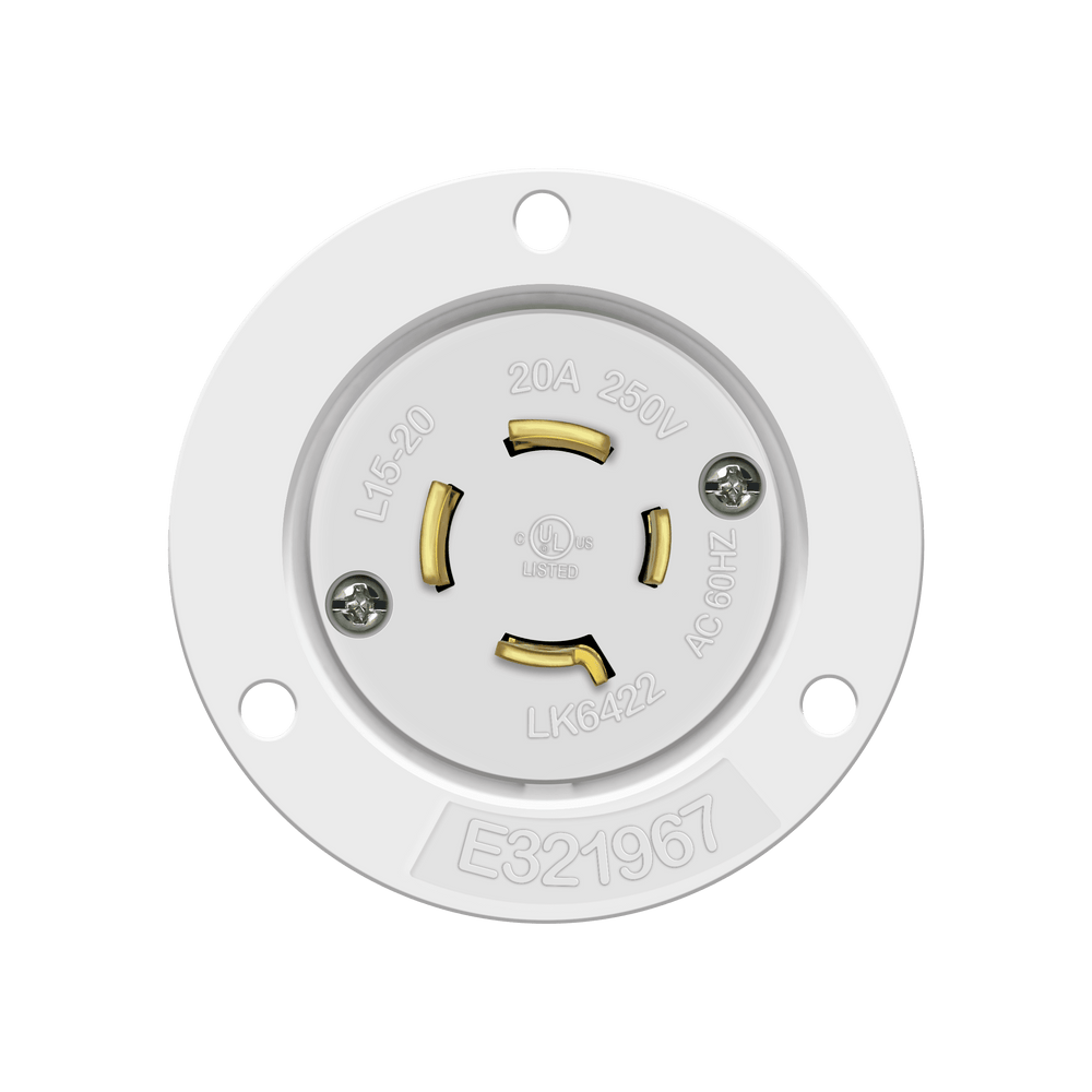 Locking Flanged Inlet, 20A, L15-20PFI