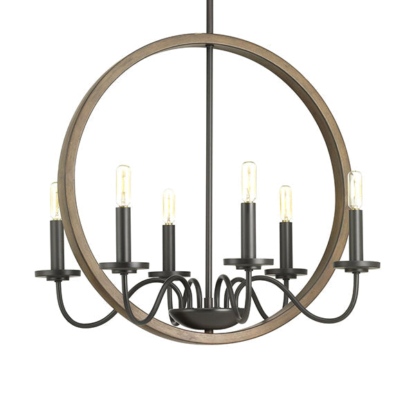 Progress Lighting P400081-020 Fontayne 6-Light Design Series Chandelier Ceiling Light, Antique Bronze
