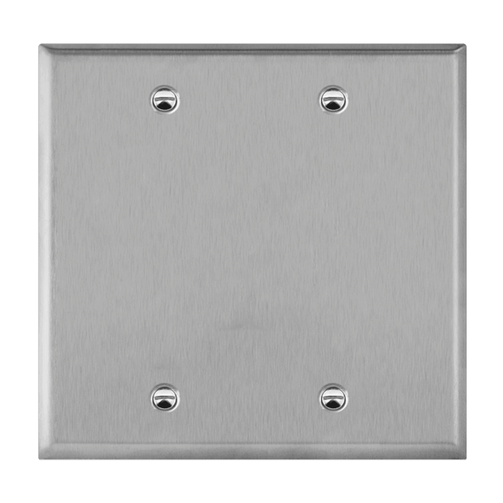 Blank Cover Two-Gang Metal Wall Plate