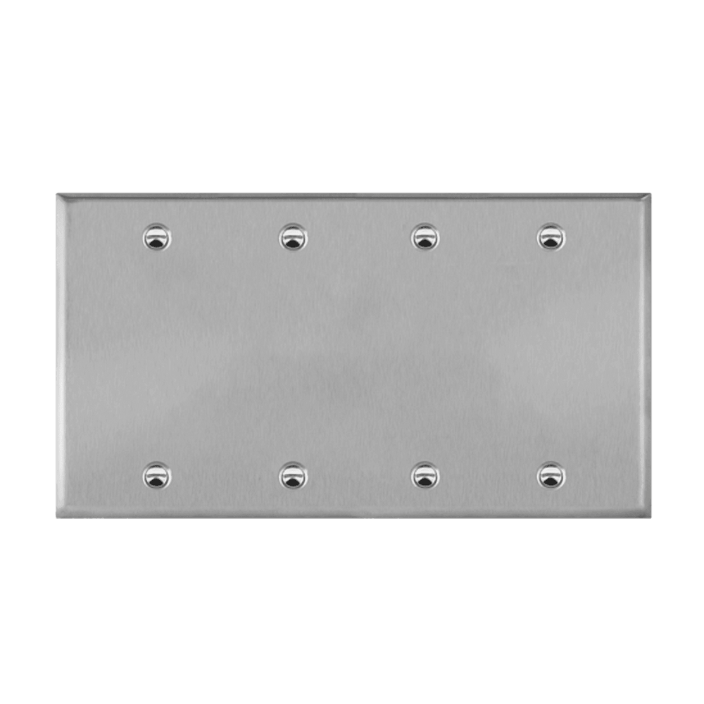 Blank Cover Four-Gang Metal Wall Plate
