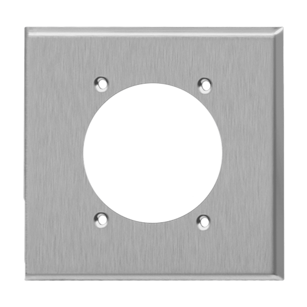 Power Outlet Receptacle Two-Gang Metal Wall Plate