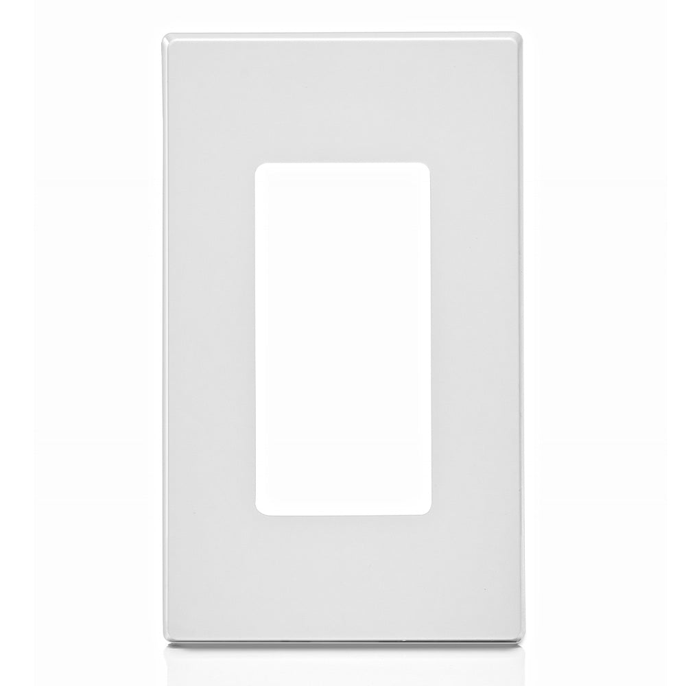 Leviton 80301-SW 1-Gang Decora Plus Device Decora Wallplate/Faceplate, Screwless, Poly Carbonate, Snap-On Mount
