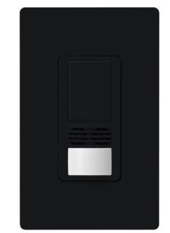 Lutron Maestro Dual-Tech Motion Sensor Switch, Vacancy Only,TAA Compliant,6A,120-277V,Single Pole,Ground/Neutral Req'd,WMS-A102-V-BTBU,Black Bulk Pack