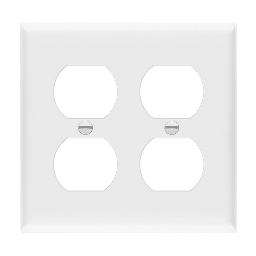 Duplex Receptacle Two-Gang Wall Plate, Mid-Size