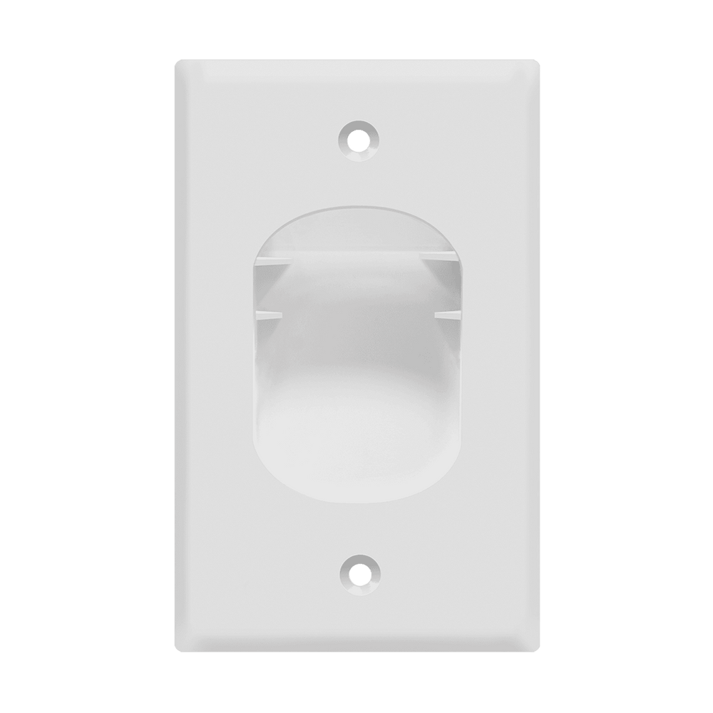 Single Gang Recessed Cable Wall Plate