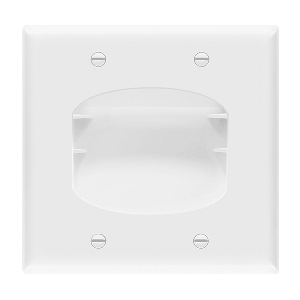 Two Gang Recessed Cable Wall Plate