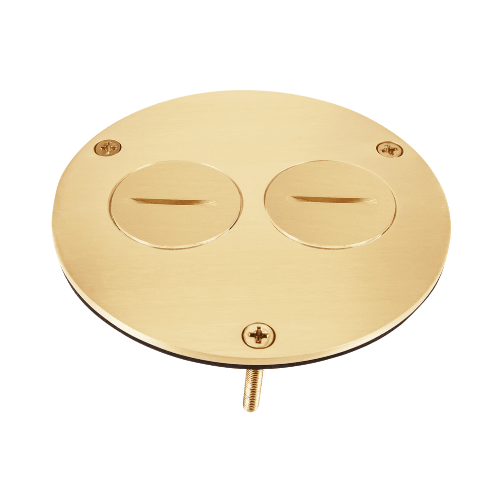 4Dia. Flush Round Cover Plate with 20A Duplex Tamper & Weather Resistant Receptacle