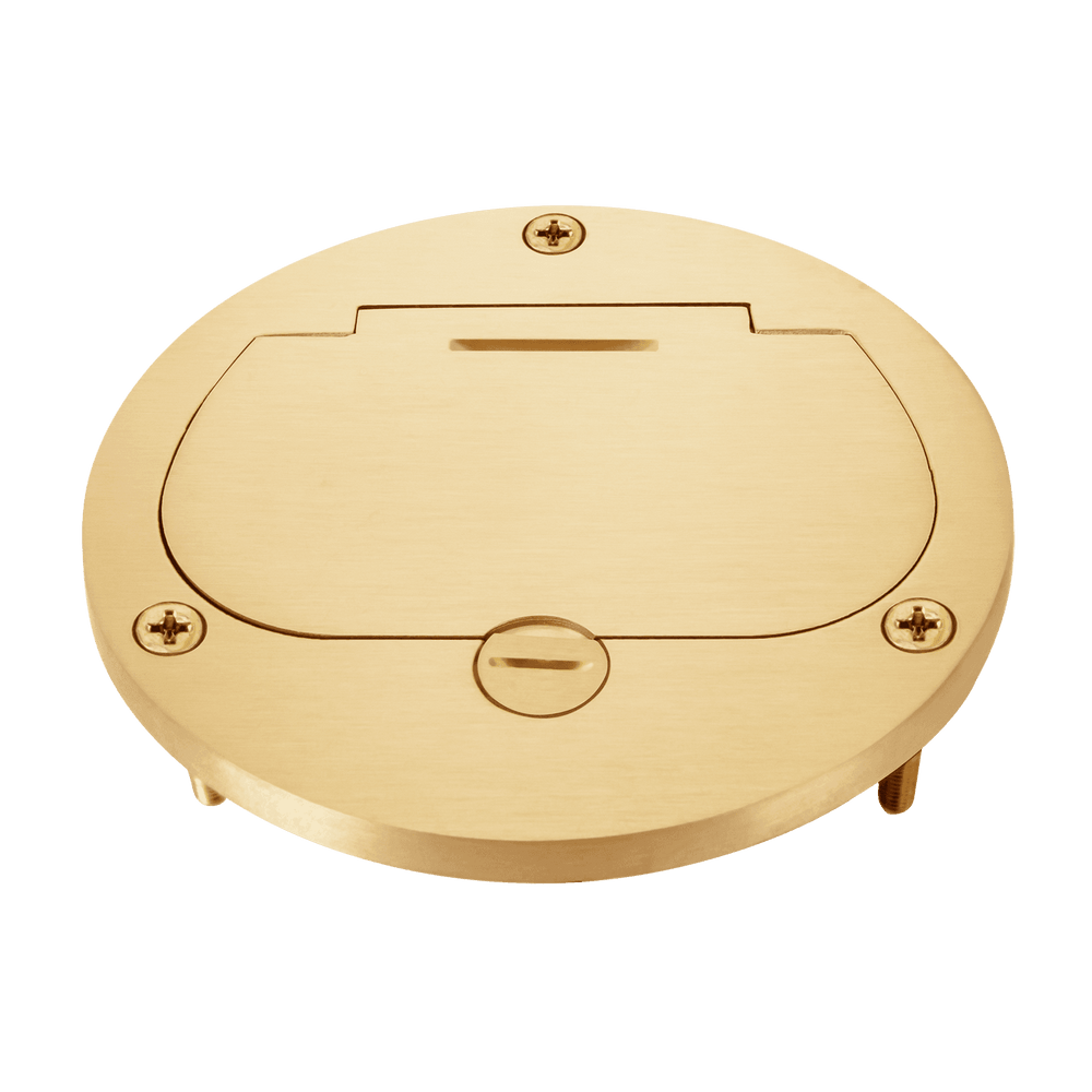 4Dia. Flush Round Flip Lid Cover Plate with 20A Duplex Tamper & Weather Resistant Receptacle
