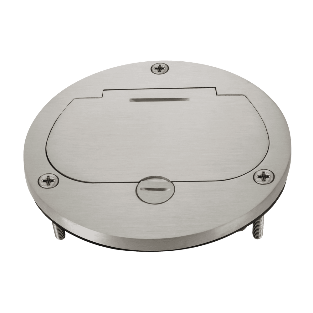 4Dia. Flush Round Flip Lid Cover Plate with 20A Duplex Tamper & Weather Resistant Receptacle