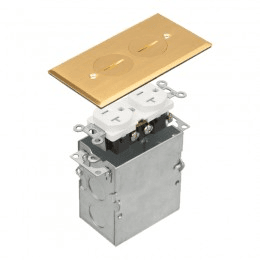 One-Gang Floor Box Kit with 20A Duplex Tamper & Weather Resistant Receptacle