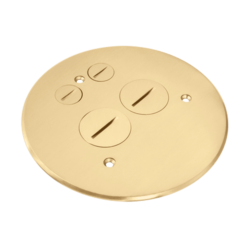 5-1/2Dia. Flush Round Cover Plate with 20A Duplex Tamper & Weather Resistant Receptacle