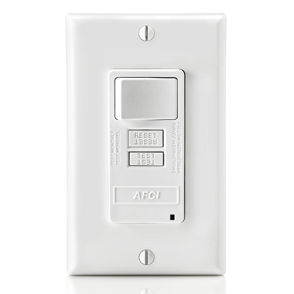 Leviton AFSW1-W Protect your home from electrical fires with arc fault detection while controlling your lights from this 20 A