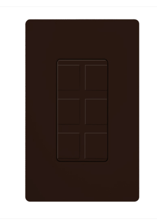 Lutron Claro 6-Port Frame, Field Customizable, Fits Decorator-Style Wall Plates, CA-6PF-BR, Brown