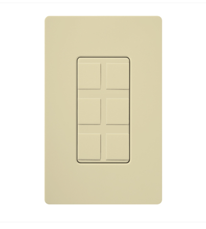 Lutron Claro 6-Port Frame, Field Customizable, Fits Decorator-Style Wall Plates, CA-6PF-IV, Ivory