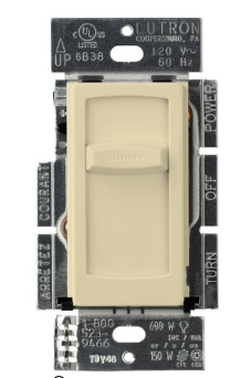 Lutron Skylark Contour Slide-to-Off LED+ Dimmer Switch, 150W LED or 600W Inc/Hal, Single Pole Only, 120V, CT-150-IV, Ivory
