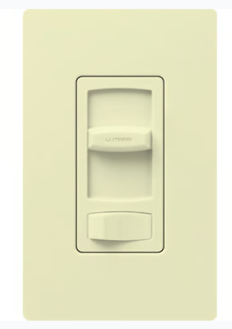 Lutron Skylark Contour Dimmer Switch for Electronic Low-Voltage, 300W ELV, Single Pole/3-Way, CTELV-303P-AL, Almond