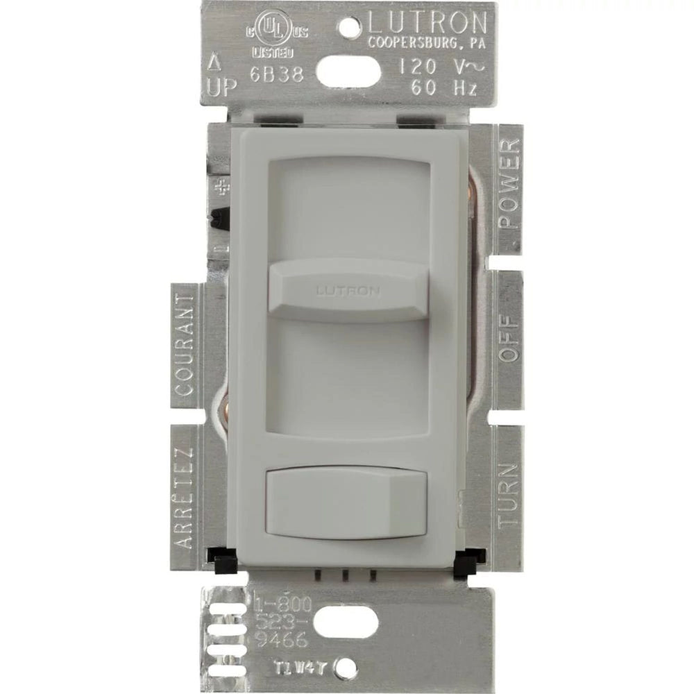 Lutron Skylark Contour Dimmer Switch for Electronic Low-Voltage, 300W ELV, Single Pole/3-Way, CTELV-303P-GR, Gray