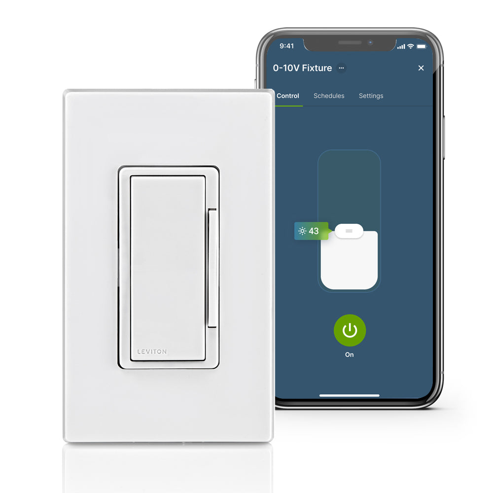 Leviton D2710-1BW Decora Smart 0-10V Dimmer Switch, Wi-Fi. Controls 0-10V loads including Mark 7 Fluorescent Ballasts and LED