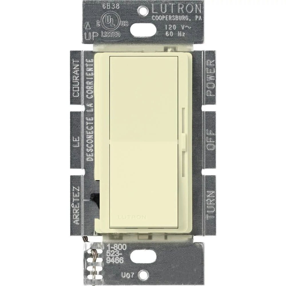 Lutron Diva Dimmer Switch w/ Night Light, 1000W Incandescent/Halogen Only, Single Pole, 120V, DV-10P-AL, Almond