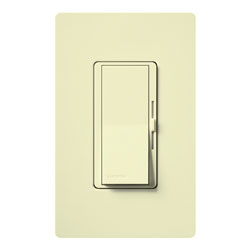 Lutron Diva MLV Dimmer Switch w/ Night Light, 800W (1000VA), Single Pole/3-Way, No Neutral Required, 120V, DVLV-103P-AL, Almond