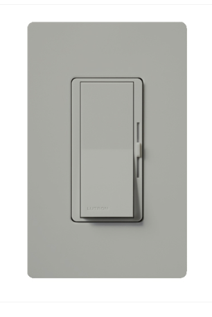 Lutron Diva Reverse-Phase (ELV) Dimmer Switch, 250W LED or 500W ELV, Single Pole/3-Way, Neutral Required, 120V, DVRP-253P-GR, Gray